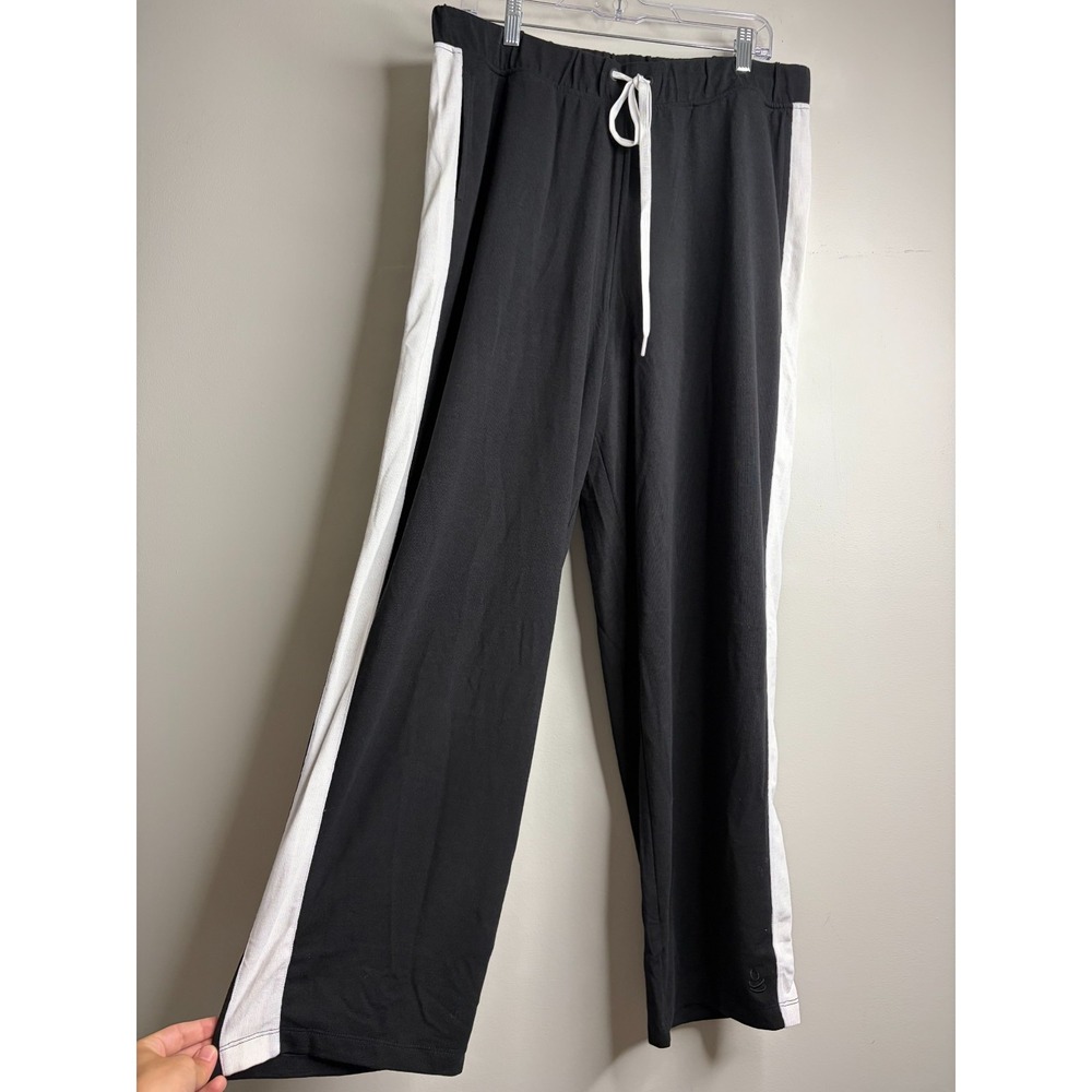 Cuddl Duds Women's Modern Jersey Knit Lounge Pant Black/Porcelain: L #603F - Picture 2 of 4